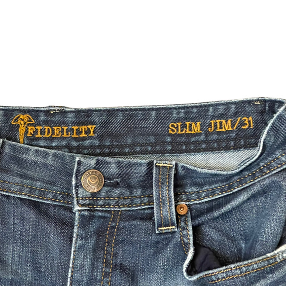 Fidelity Slim Jim Jeans Size 31 Windsor‎ Blue Mens Denim Stretch Blend 31X30 - Picture 3 of 6